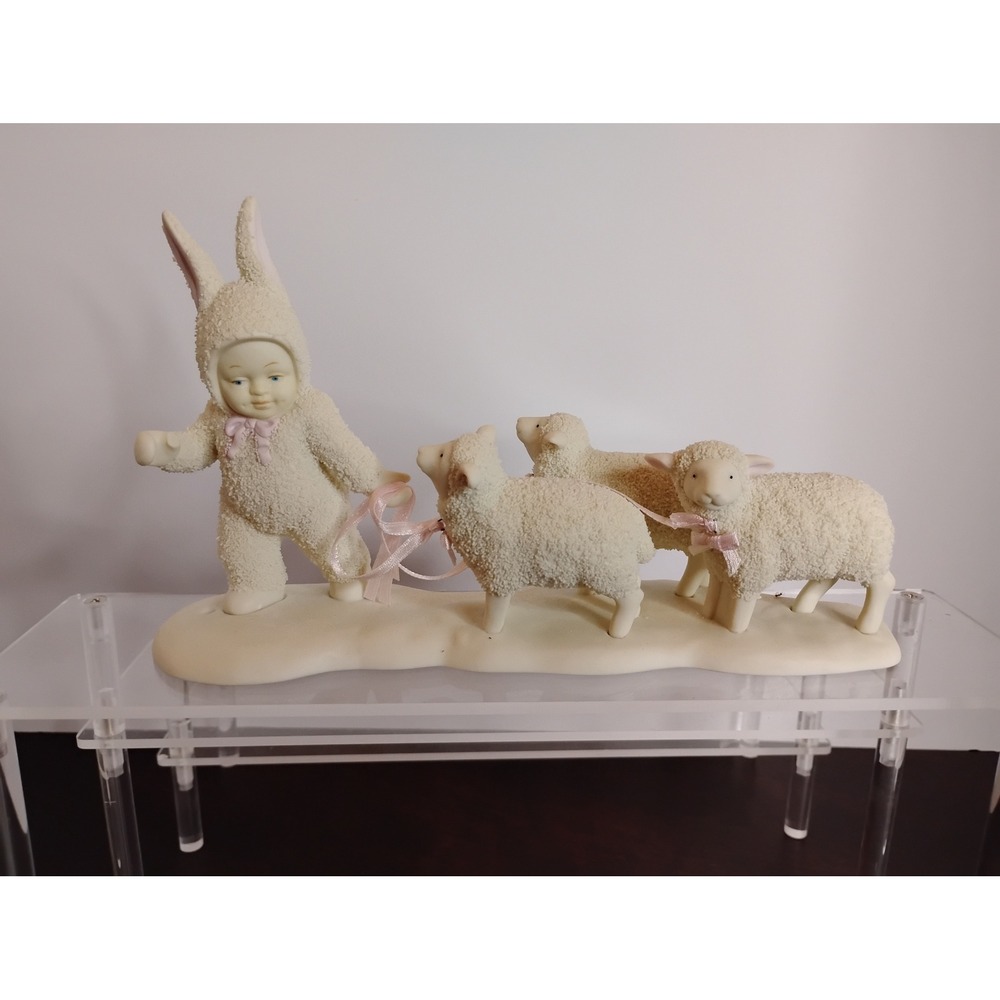 Dept 56 Snowbabies Follow the Leader 1995 Figurine Bunny Suit Lambs 7894-8